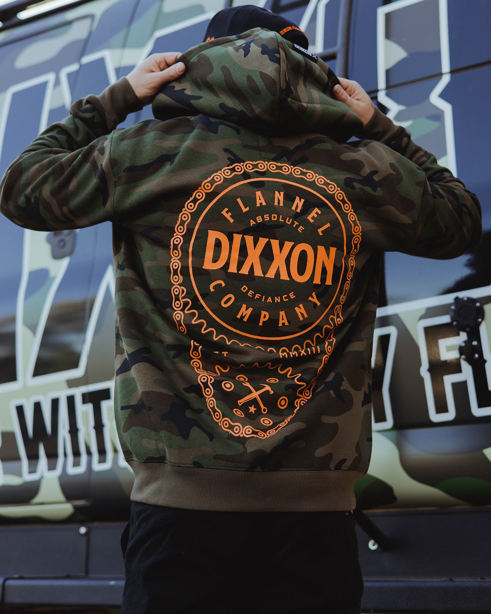 Dixxon Camo Hoodie: Shop the Orange Chain Driven Design