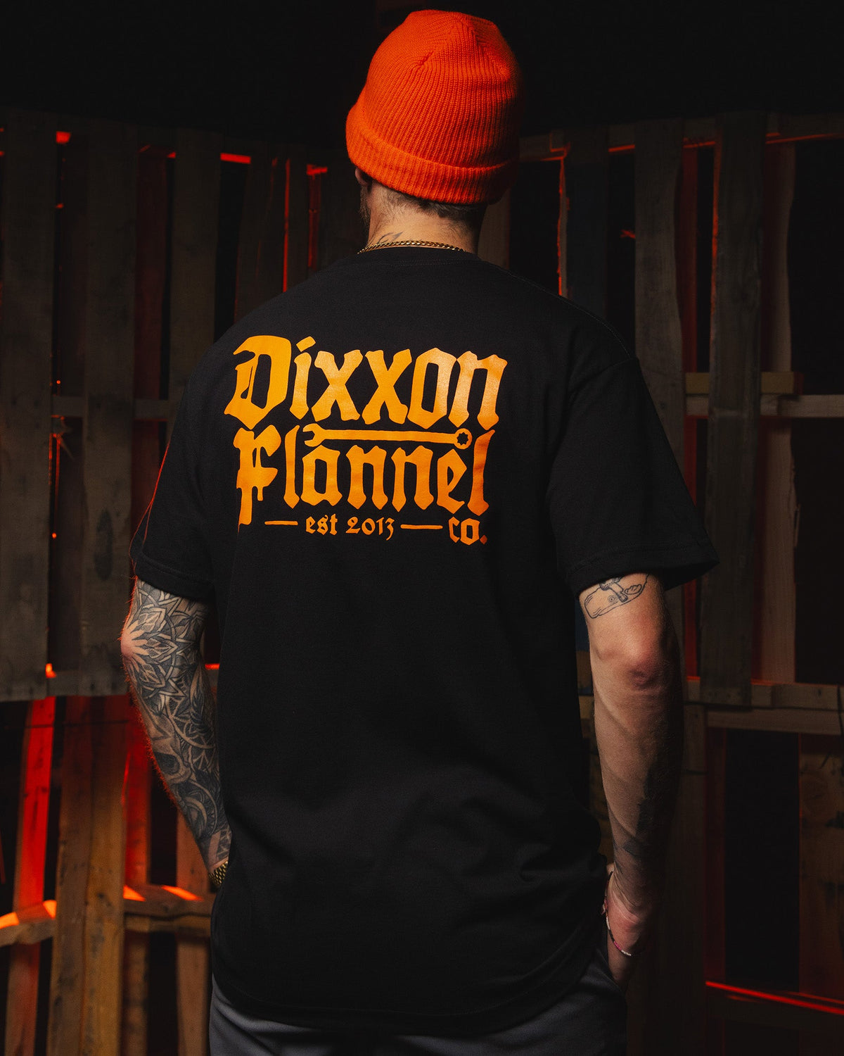 Orange Hexbound T-Shirt - Black - Dixxon Flannel Co. view 1