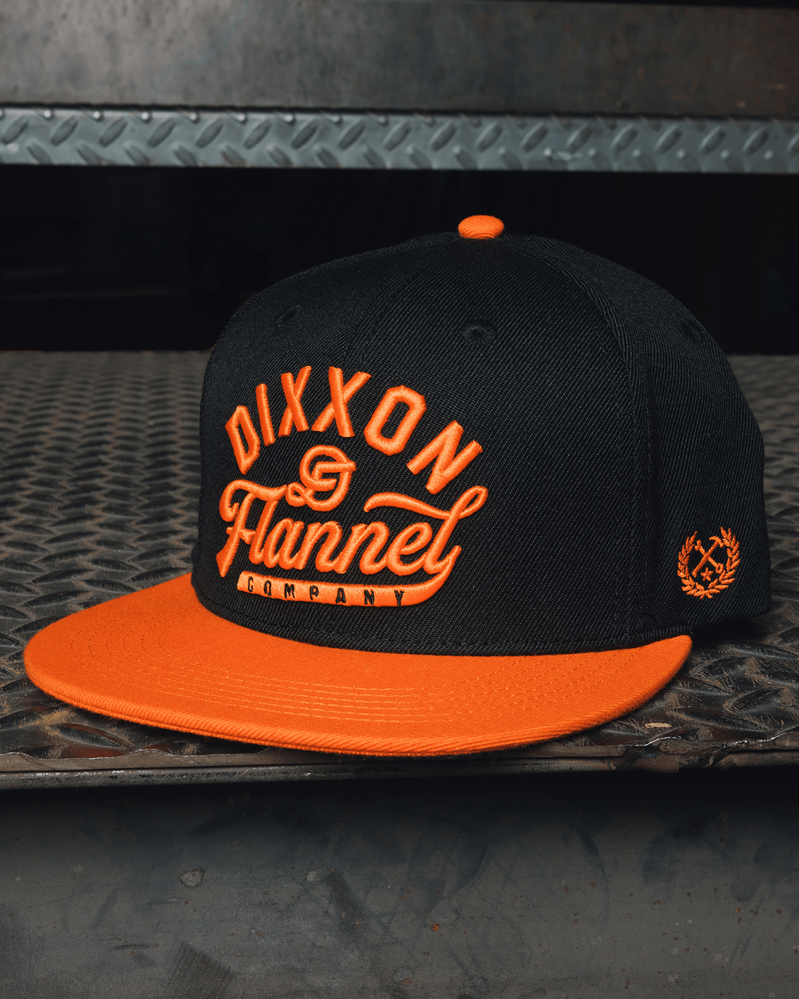Orange Pastime Flat Bill Snapback - Black - Dixxon Flannel Co.