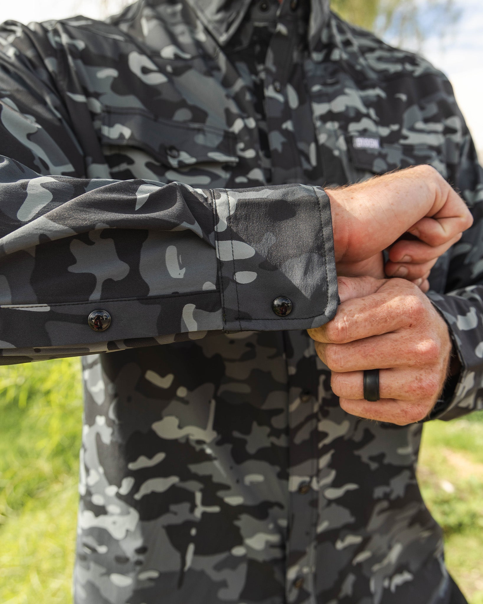 Outdoorsman Performance Long Sleeve - Black Camo - Dixxon Flannel Co.