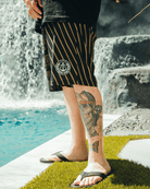 Party Boy Boardshorts - Black & Gold - Dixxon Flannel Co.