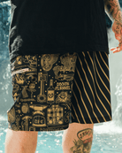 Party Boy Boardshorts - Black & Gold - Dixxon Flannel Co.