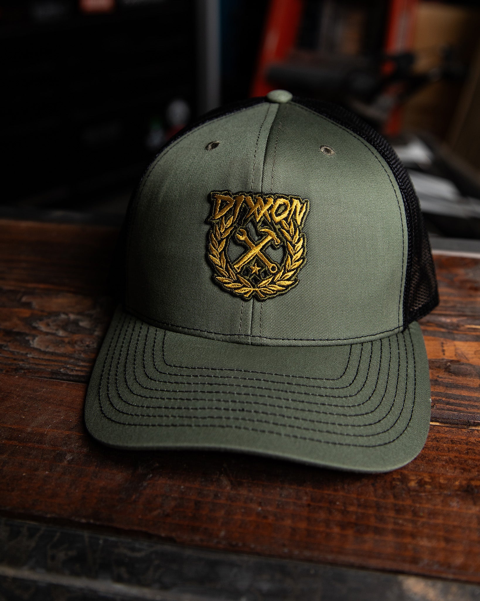 Party Crest Curved Bill Trucker Snapback - O.D. Green - Dixxon Flannel Co.
