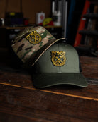 Party Crest Curved Bill Trucker Snapback - O.D. Green - Dixxon Flannel Co.