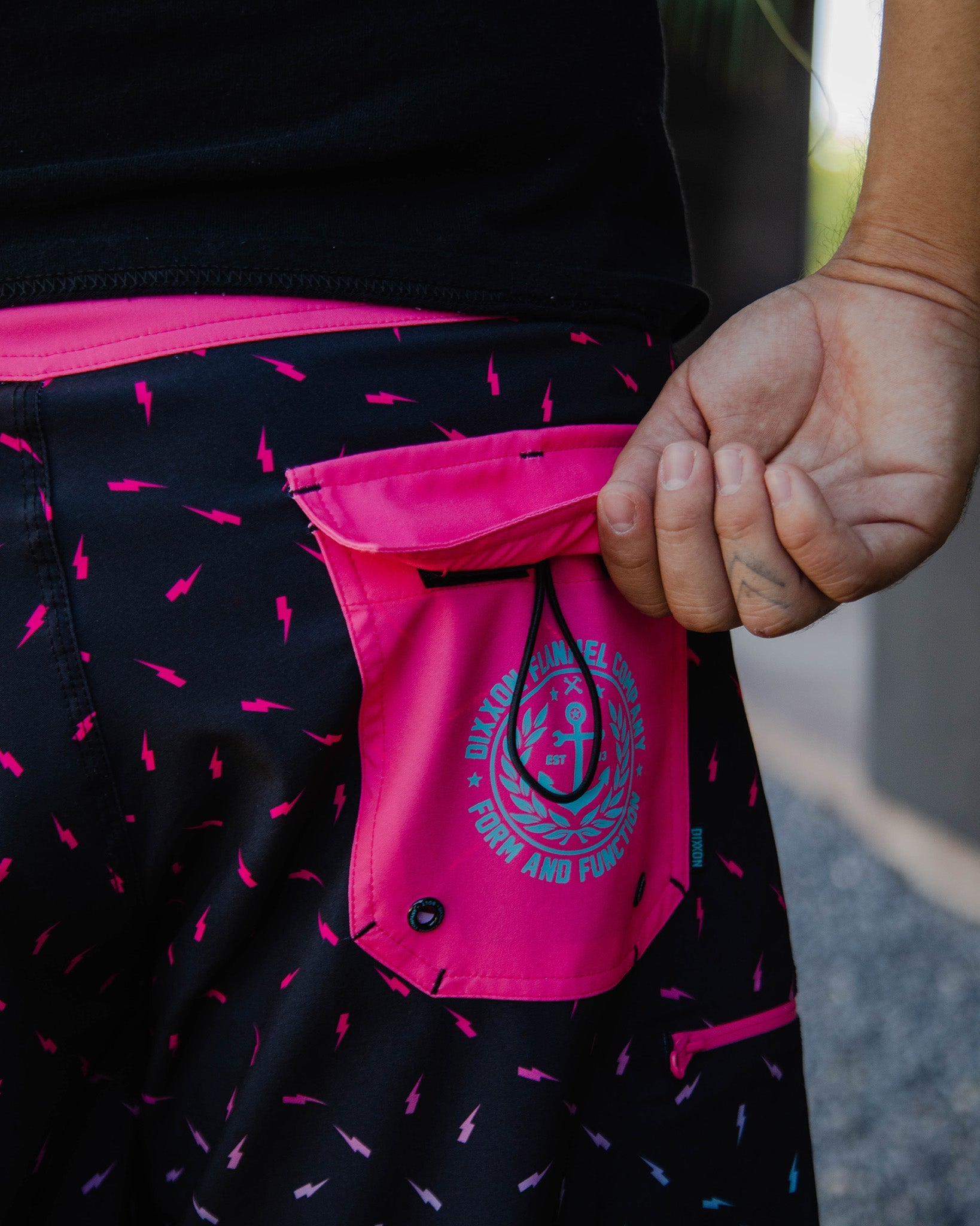 Pink & Teal Bolt Boardshorts - Dixxon Flannel Co.