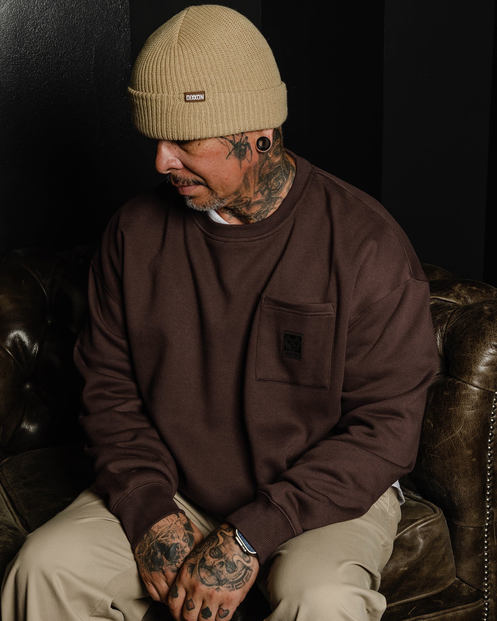 Brown Pocket Crewneck by Dixxon: Quality Fleece in 2026