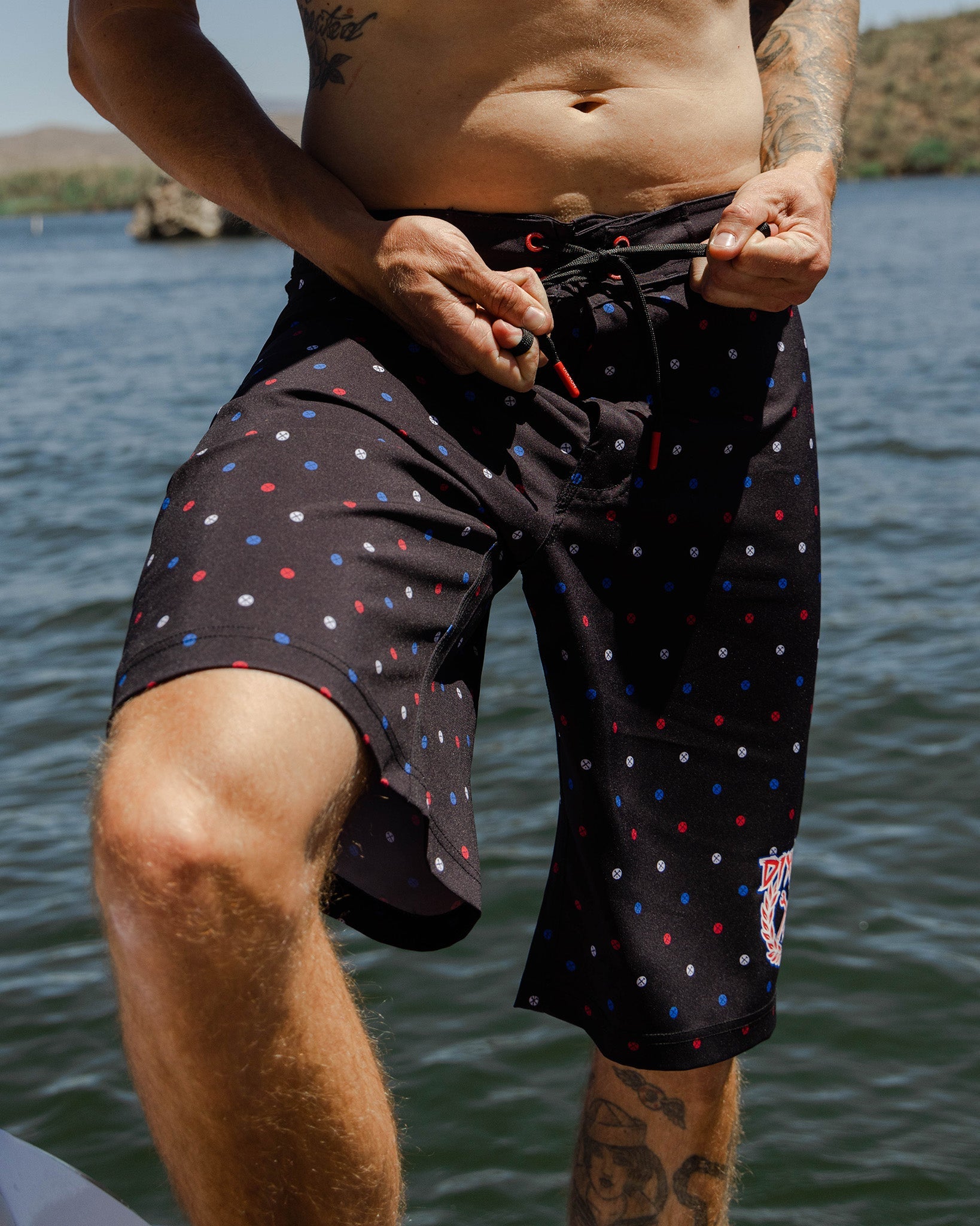 Polkacide Boardshorts - Red, White, & Blue - Dixxon Flannel Co.