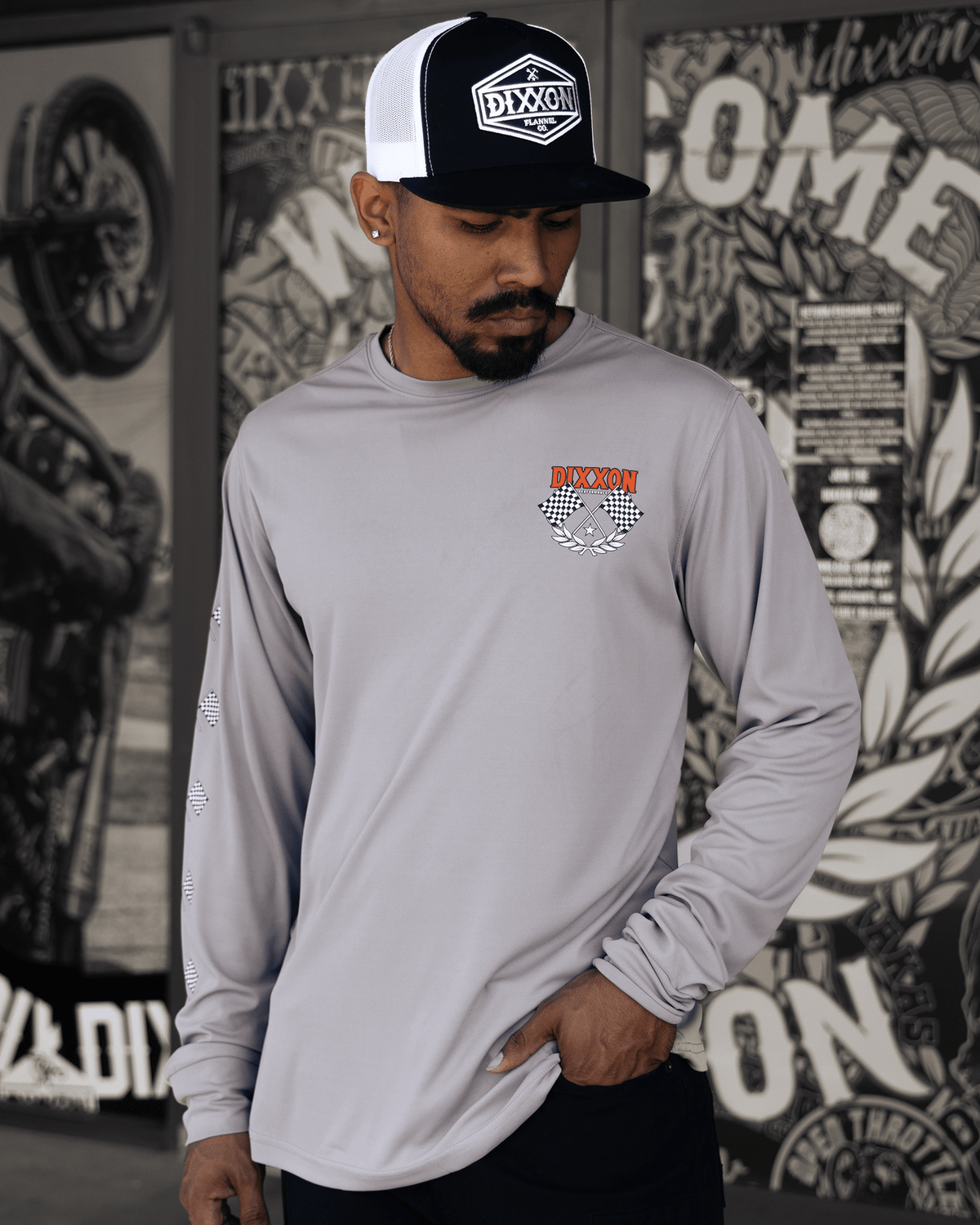 Race Day UV Long Sleeve T-Shirt - Gray - Dixxon Flannel Co. view 3