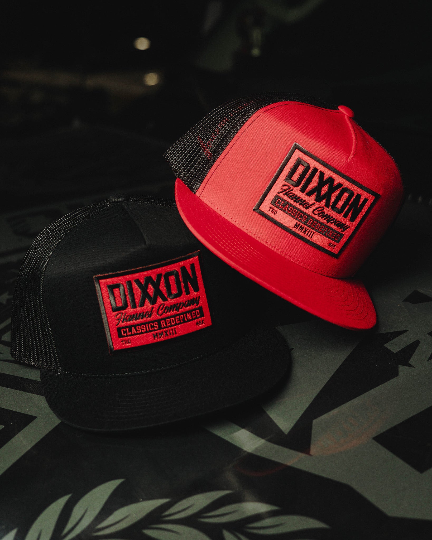 Red Billboard Flat Bill Trucker Snapback - Dixxon Flannel Co.