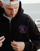 Red & Blue Quality Goods Zip Up Hoodie - Black - Dixxon Flannel Co.
