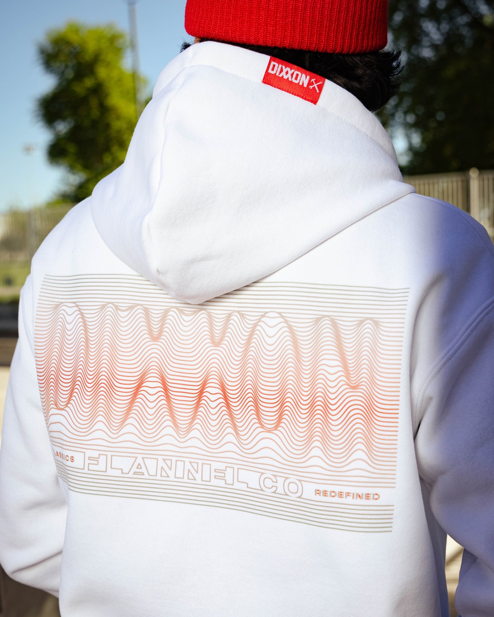 Red Epicenter Zip Up Hoodie - White | Dixxon Flannel Co.
