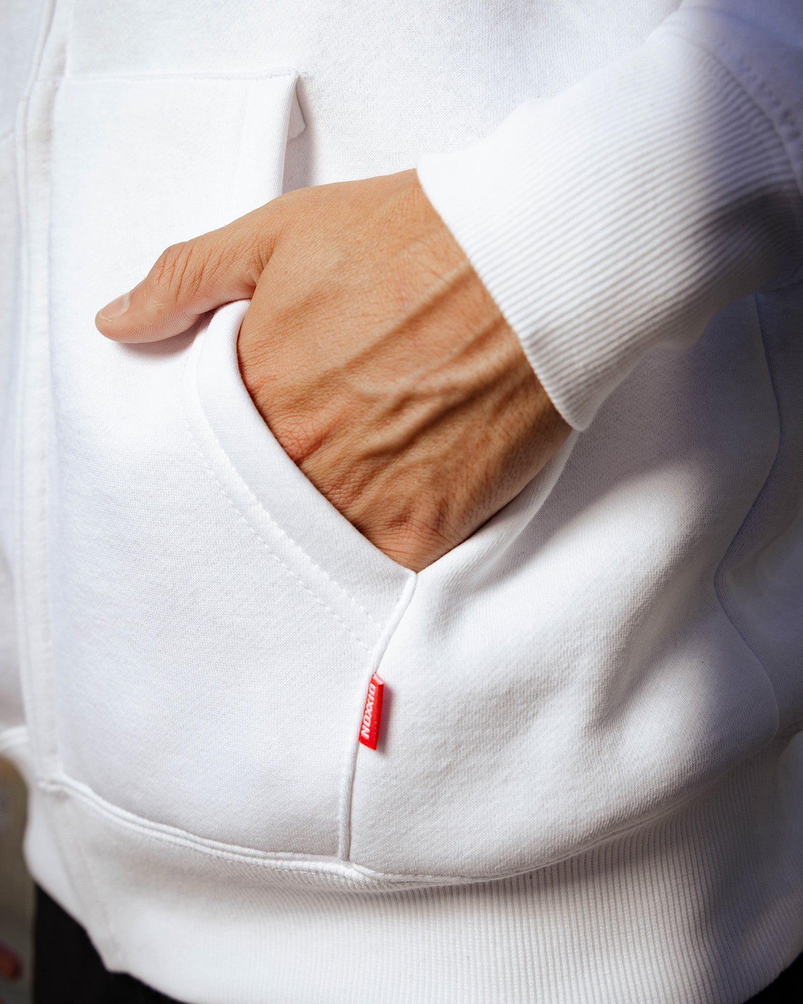Red Epicenter Zip Up Hoodie - White | Dixxon Flannel Co.