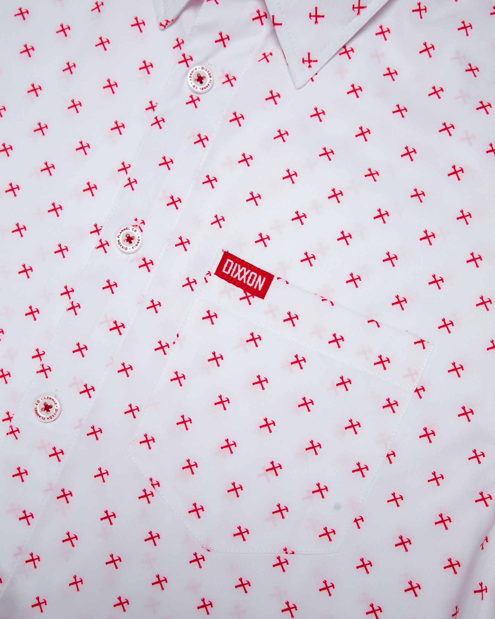 Red Finney Short Sleeve - White - Dixxon Flannel Co.