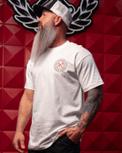 Red Nameplate T-Shirt - White - Dixxon Flannel Co.