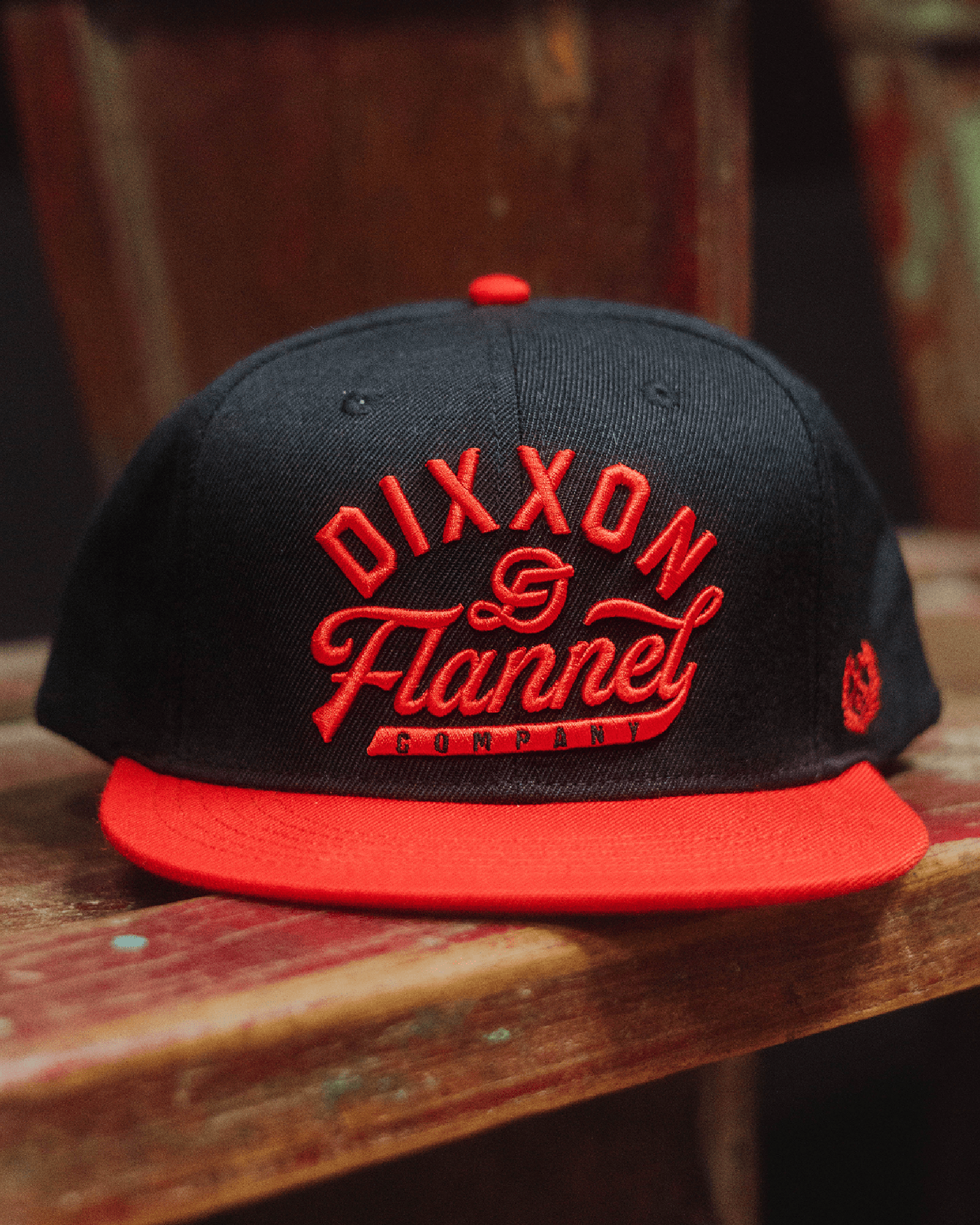 Red Pastime Flat Bill Snapback - Black - Dixxon Flannel Co.