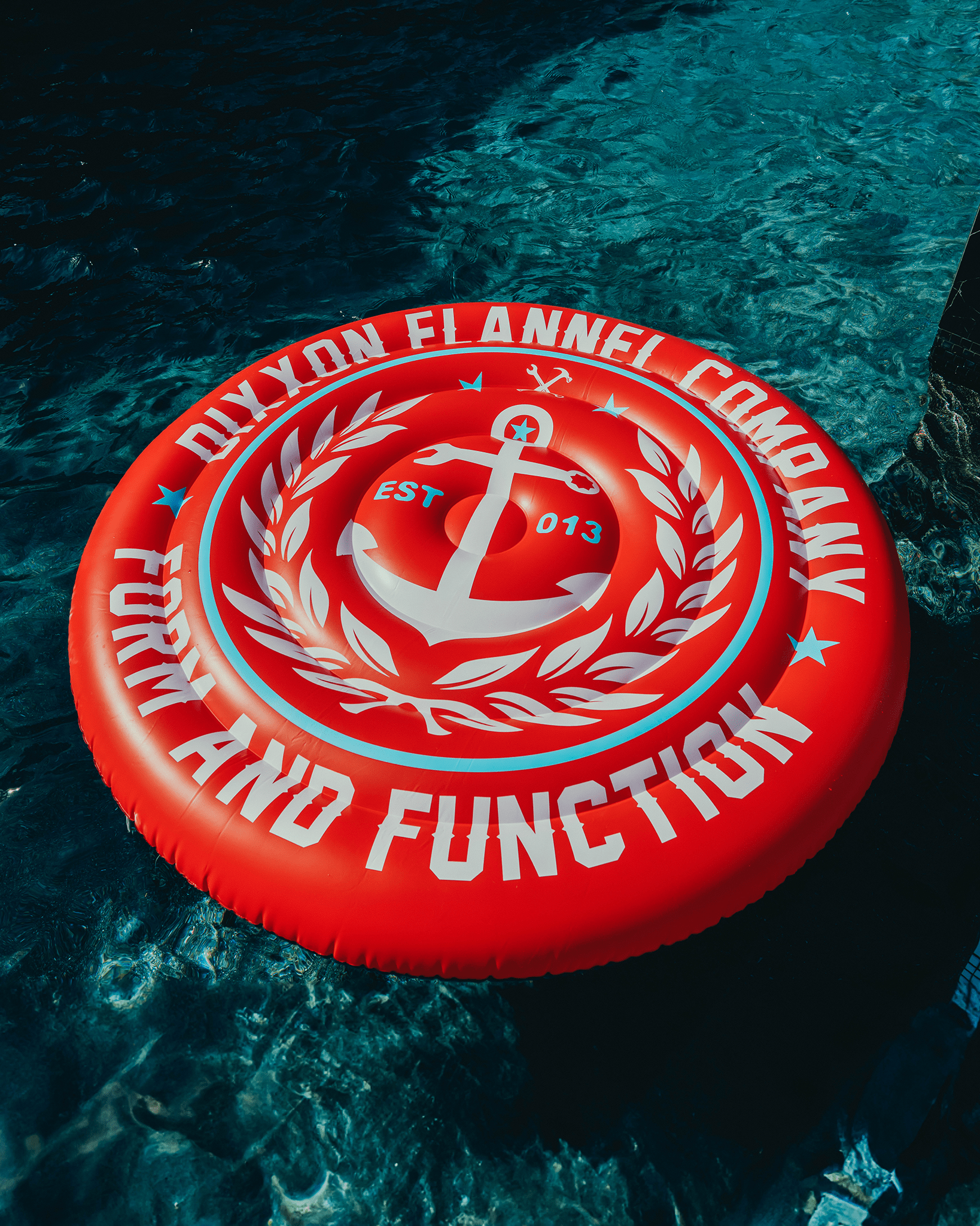 Red & White Salty Crest Round Pool Float | Dixxon Flannel Co.