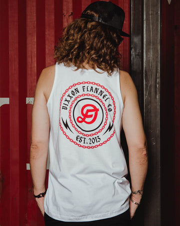 Red & Black Linked Tank - White | Dixxon Flannel Co.