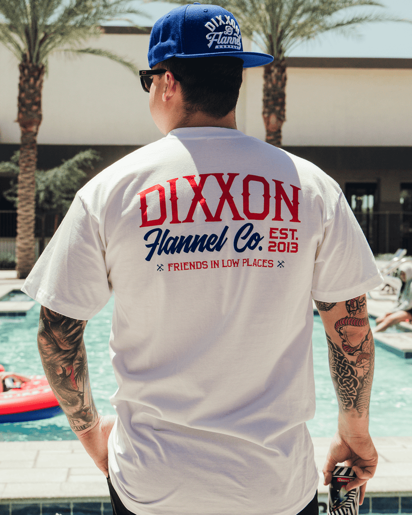 Red/Blue So Low T-Shirt - White - Dixxon Flannel Co.