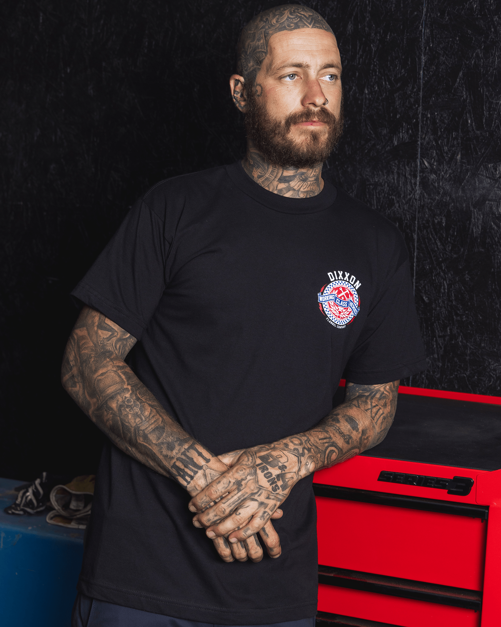 Red,White & Blue Backbone T-Shirt - Black - Dixxon Flannel Co.