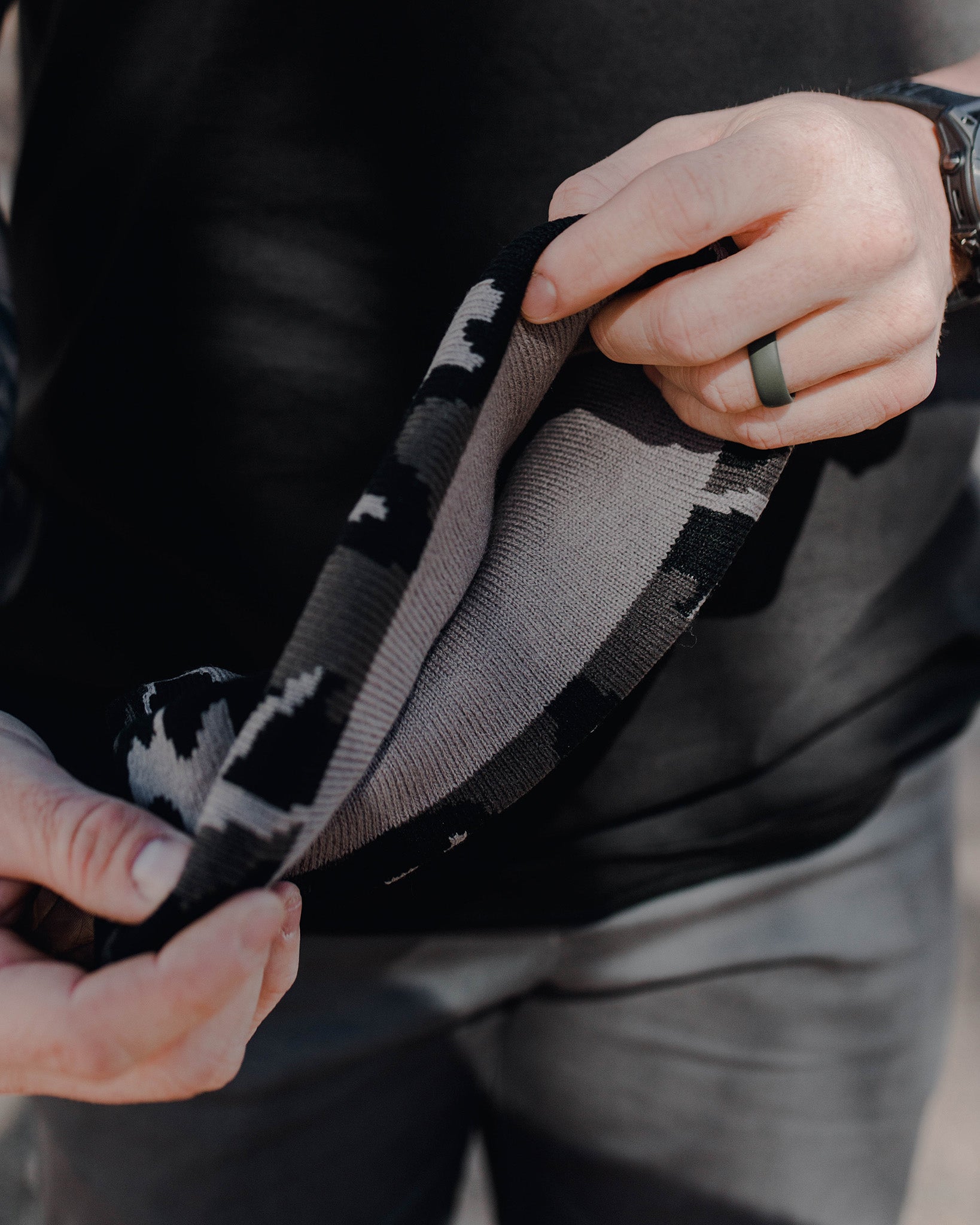 Ribbed Beanie - Black Camo - Dixxon Flannel Co.