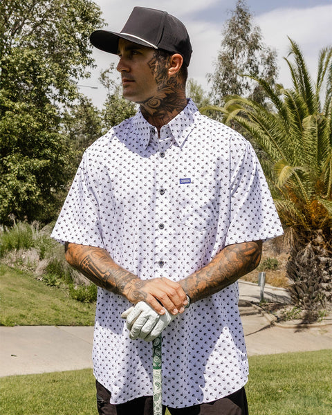 designer dress shirts men palm beach Royal Palms Party Shirt and washed for incredible Flatlay Short Tight Blue La Size:0-REG