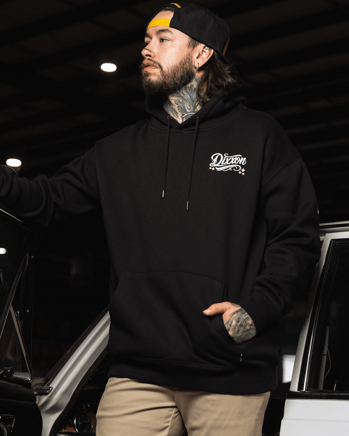 Script Pullover Hoodie - Black - Dixxon Flannel Co. view 2