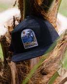 Seaside Flat Bill Trucker Snapback - Blue & Tan - Dixxon Flannel Co.