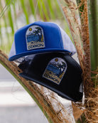Seaside Flat Bill Trucker Snapback - Blue & Tan - Dixxon Flannel Co.