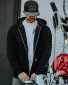 Sherpa Lined Zip Up Hoodie - Black - Dixxon Flannel Co.