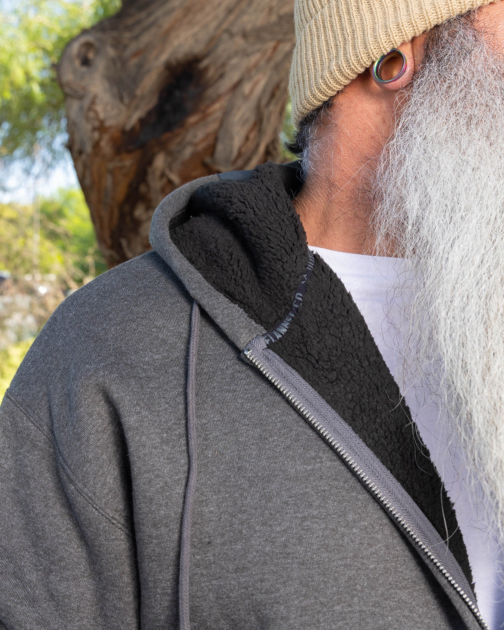 Sherpa Lined Zip Up Hoodie - Heather Charcoal - Dixxon Flannel Co.