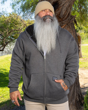 Sherpa Lined Zip Up Hoodie - Heather Charcoal | Dixxon Flannel Co.