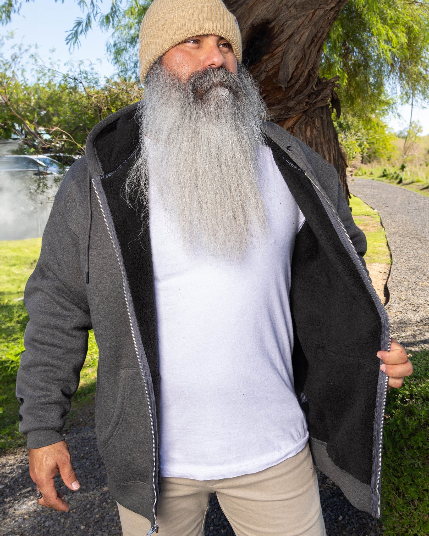 Sherpa Lined Zip Up Hoodie - Heather Charcoal - Dixxon Flannel Co.