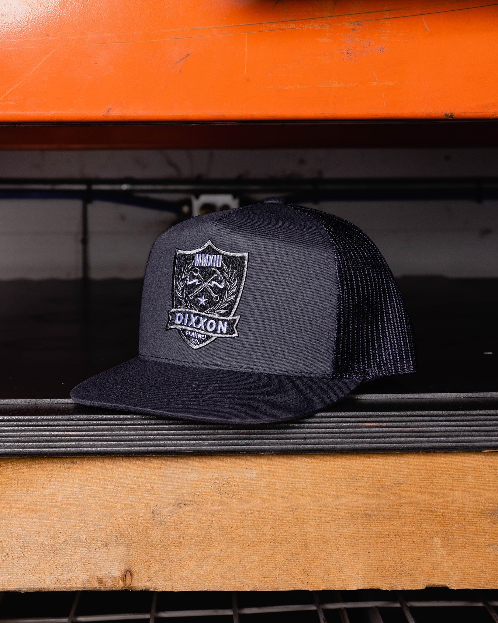 Shield Flat Bill Trucker Snapback - Dixxon Flannel Co.