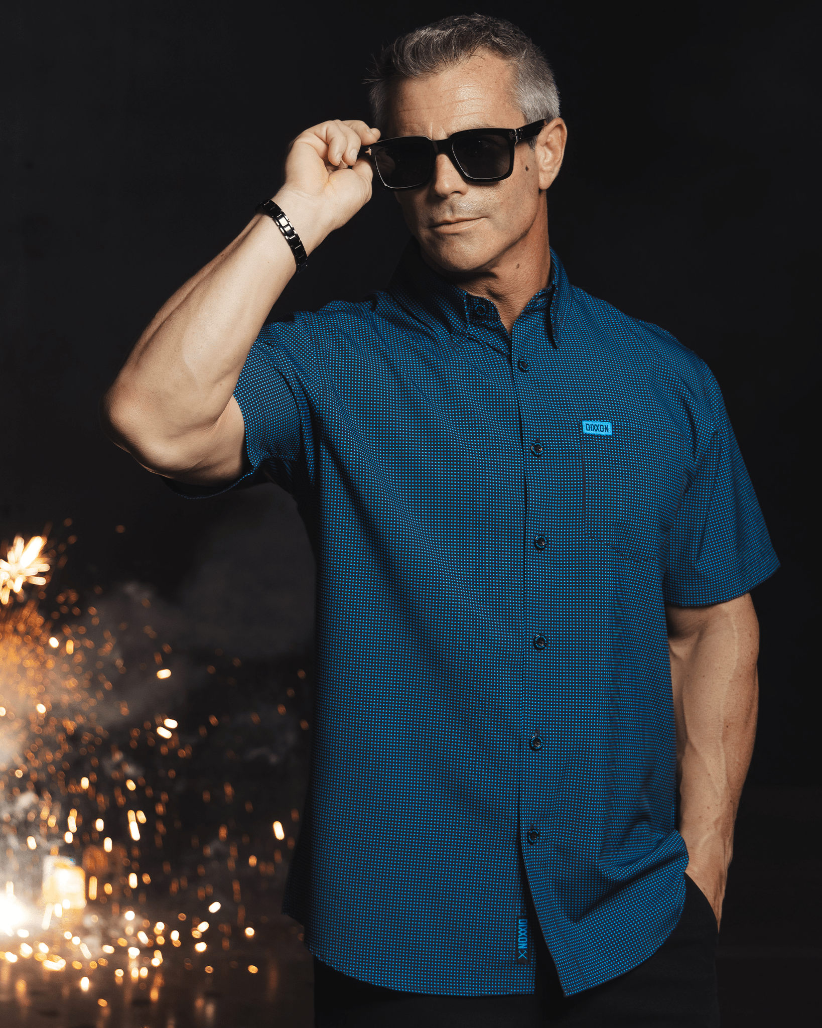 Simple Mind Party Shirt - Black & Cyan - Dixxon Flannel Co.