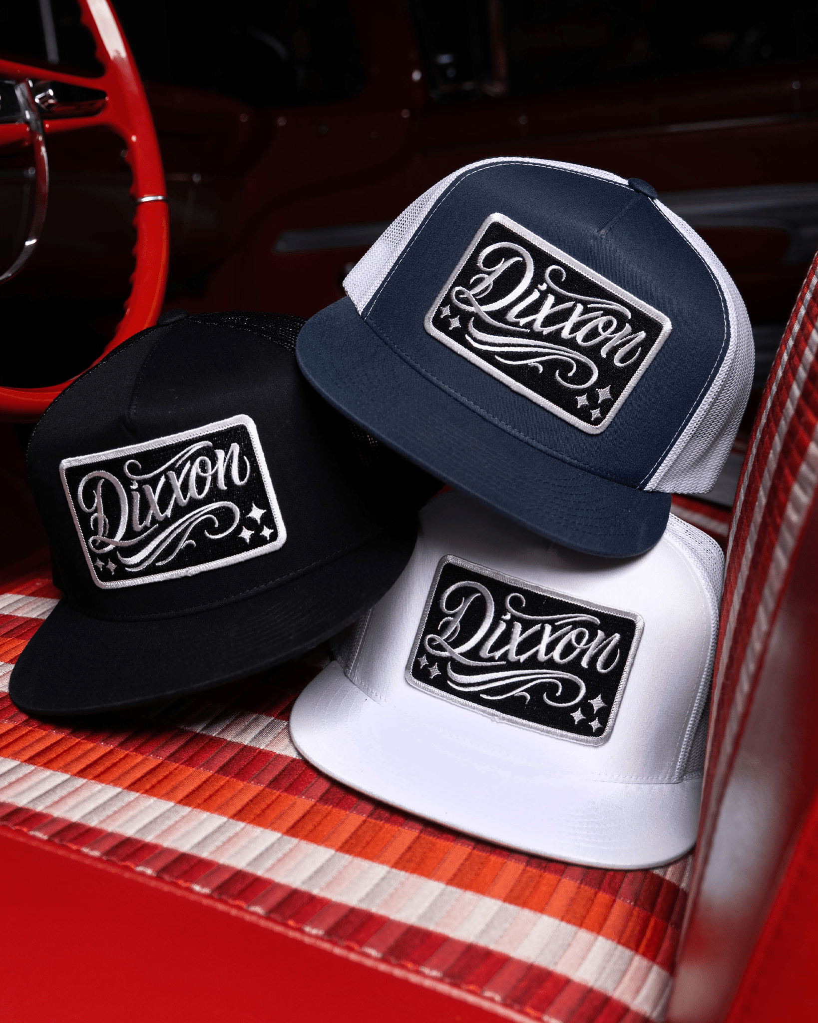 Slammed Flat Bill Trucker Snapback - White & Black - Dixxon Flannel Co.