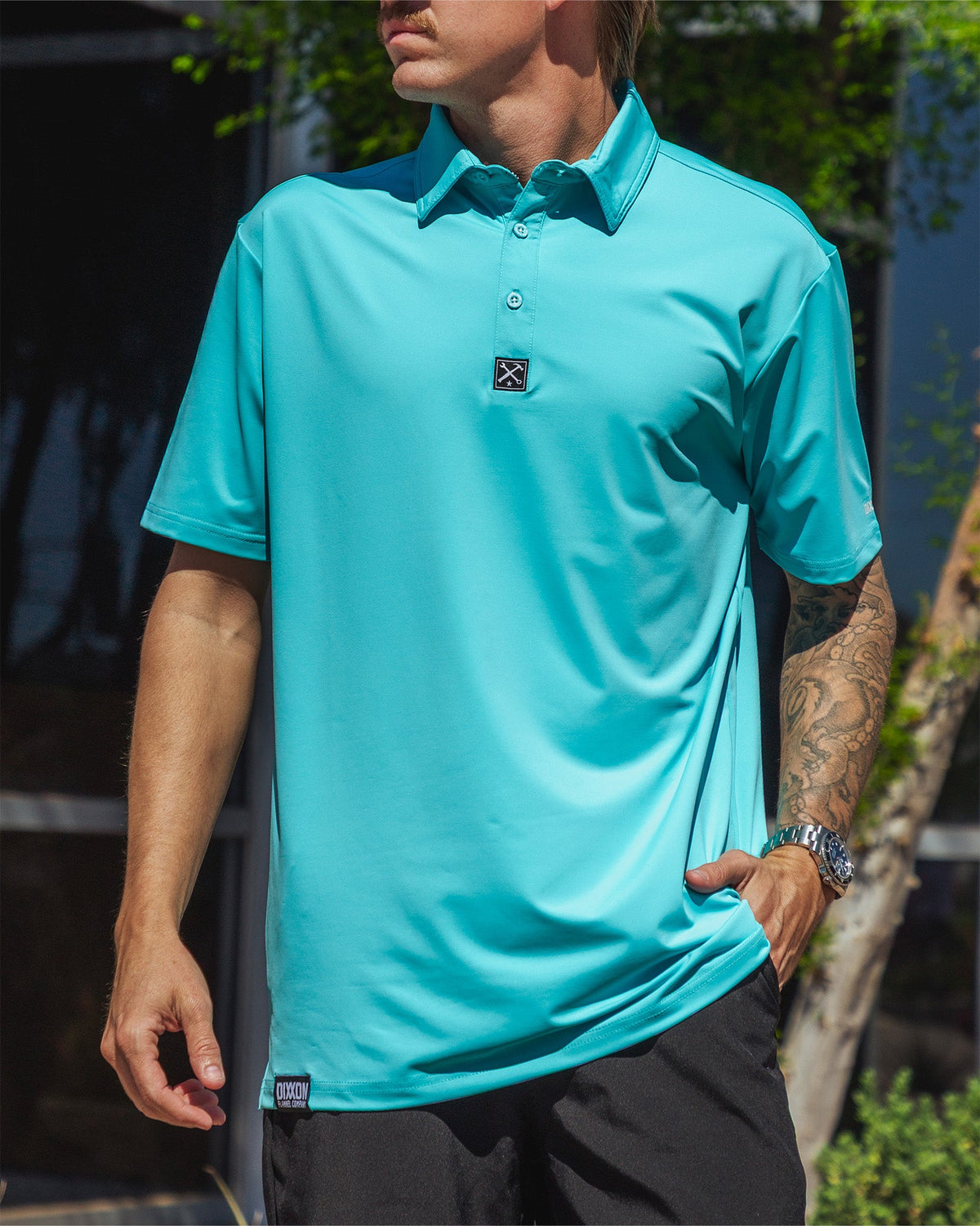 Solid Party Polo - Aqua - Dixxon Flannel Co. view 3
