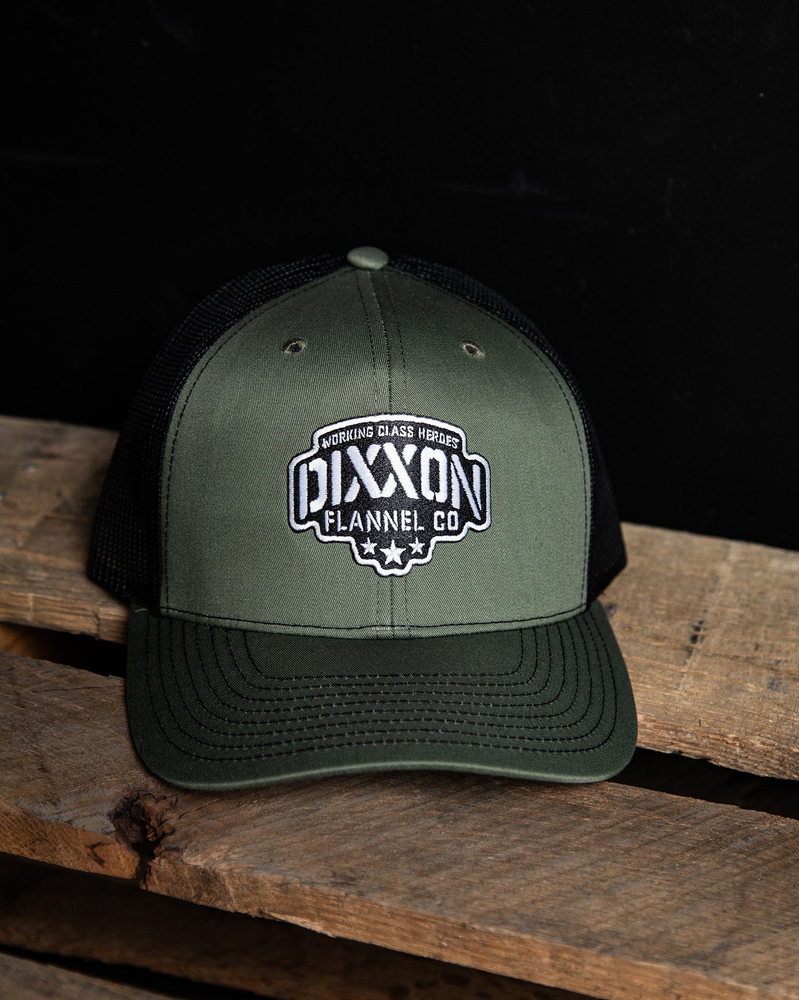 Stencil Logo Curved Bill Trucker Snapback - Dixxon Flannel Co.