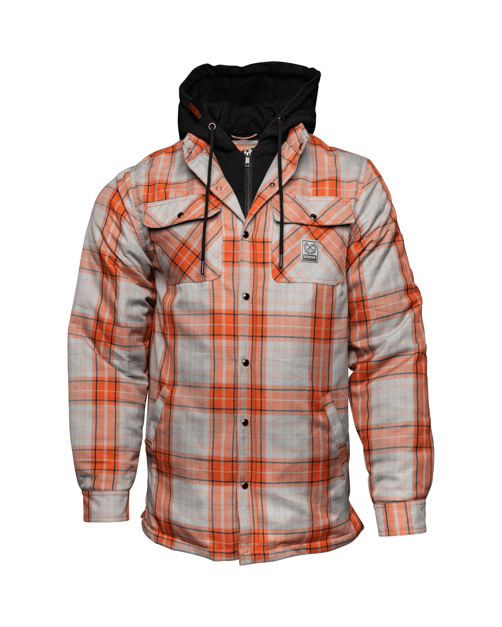 Zipper Men's Hooded Flannel Shirt Jacket Sherpa Lined Flannel