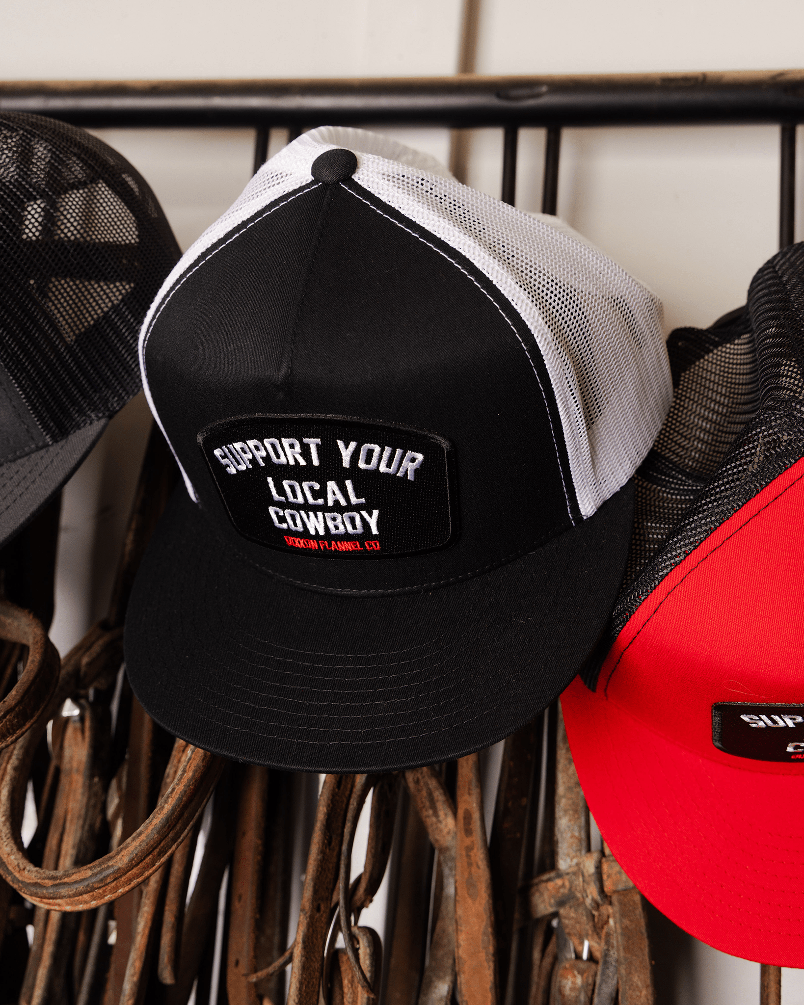 Support Your Local Cowboy Flat Bill Trucker Snapback - Dixxon Flannel Co.