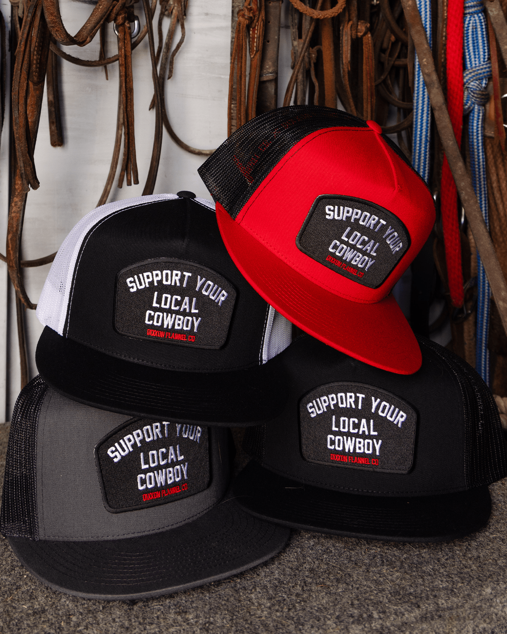 Support Your Local Cowboy Flat Bill Trucker Snapback - Dixxon Flannel Co.
