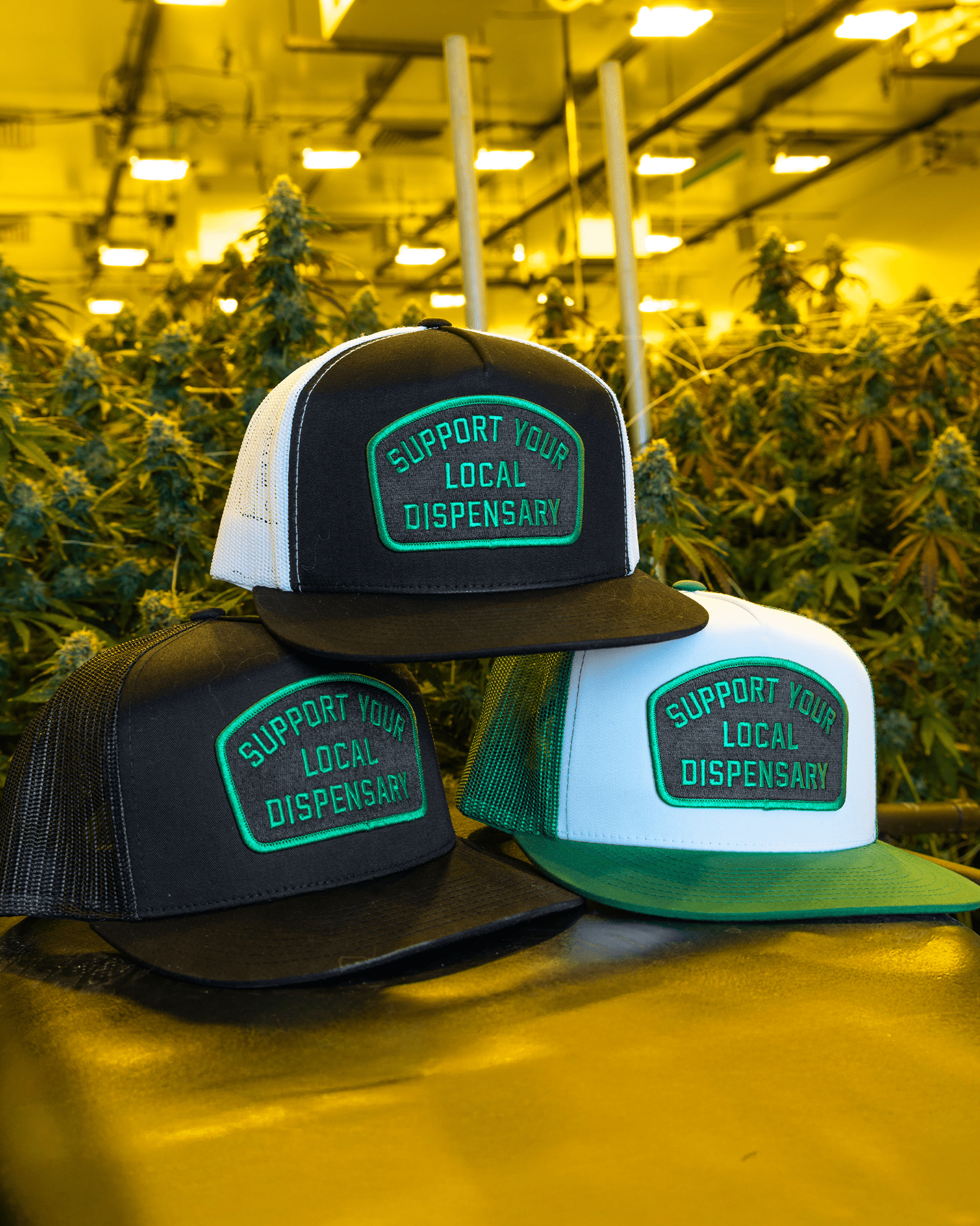 Support Your Local Dispensary Flat Bill Trucker Snapback - Dixxon Flannel Co.