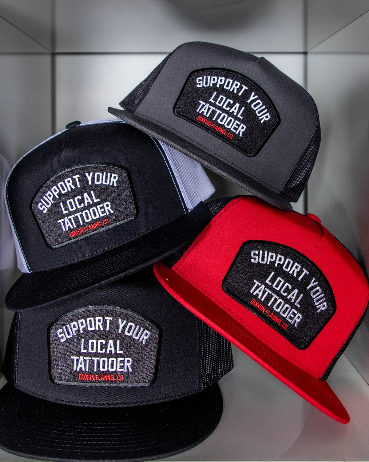 Support Your Local Tattooer Flat Bill Trucker Snapback - view 1
