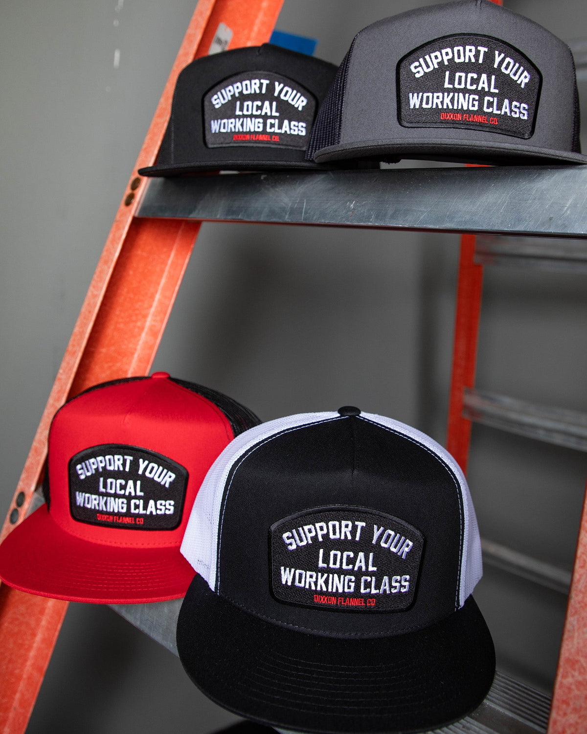 Support Your Local Working Class Flat Bill Trucker Snapback - view 1