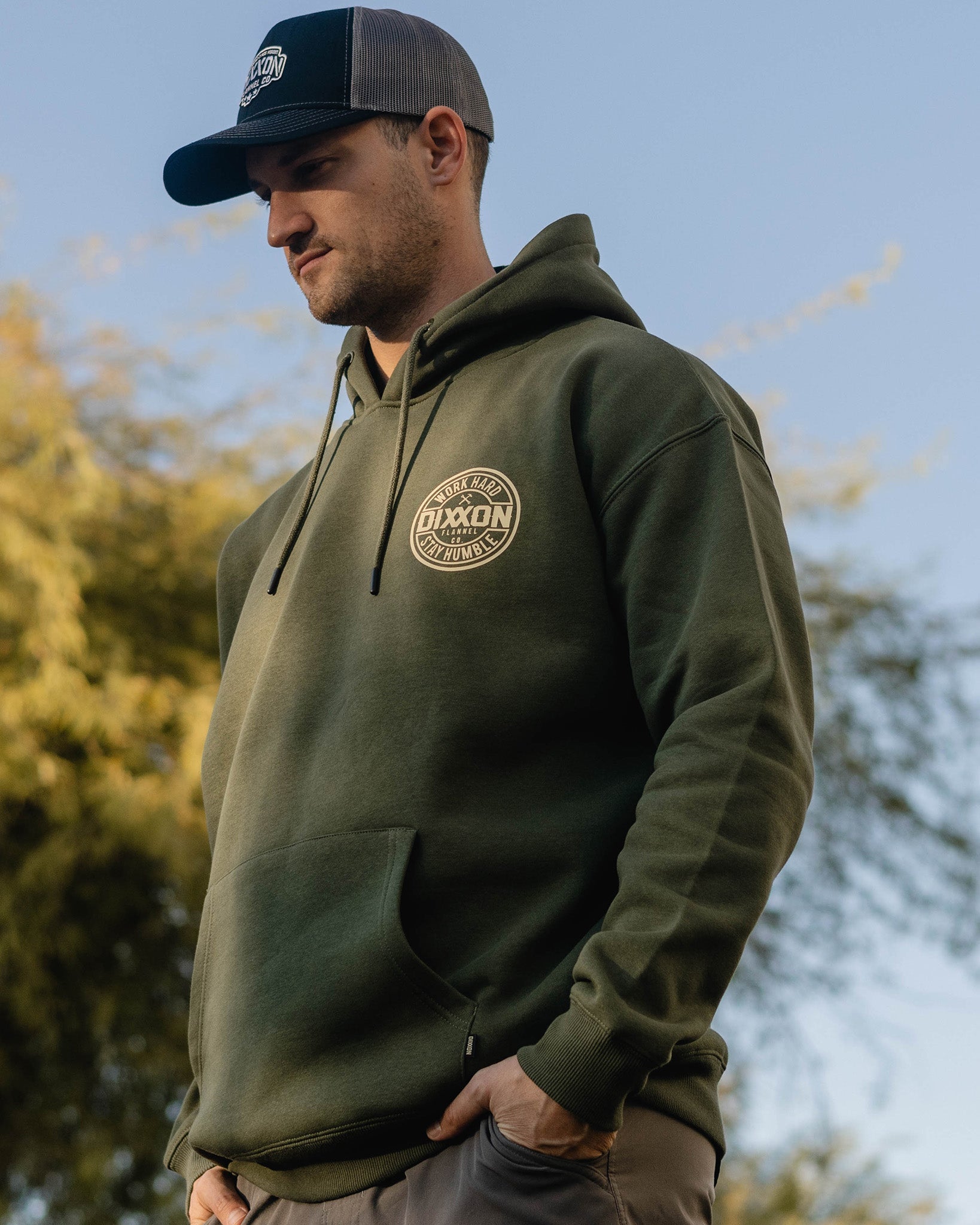 Tan Corpo Pullover Hoodie - O.D. Green | Dixxon Flannel Co.