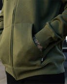 Tan Grille Zip Up Hoodie - O.D. Green - Dixxon Flannel Co.