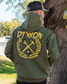 Tan Sketchy Crest Zip Up Hoodie - O.D. Green - Dixxon Flannel Co.