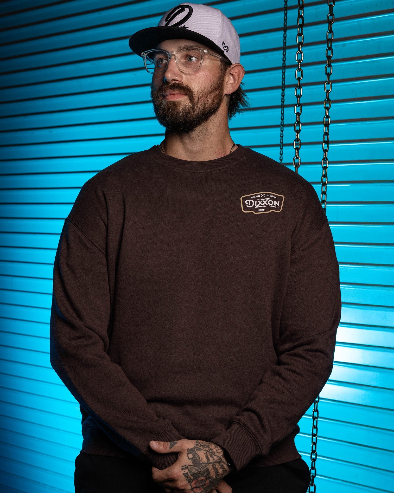 Tan & White Zapped Crewneck Sweatshirt - Brown - Dixxon Flannel Co.