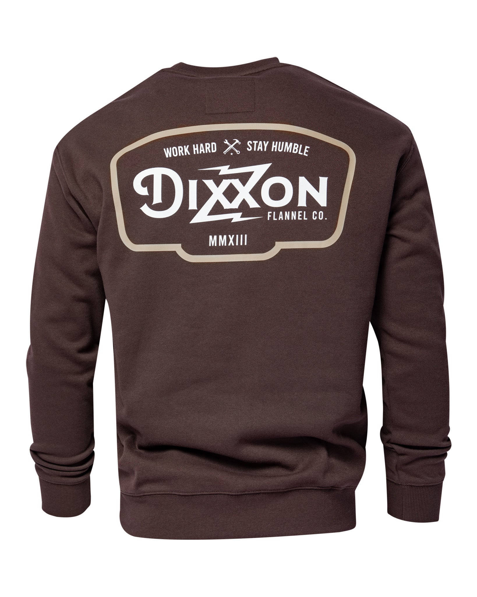 Tan & White Zapped Crewneck Sweatshirt - Brown - Dixxon Flannel Co.