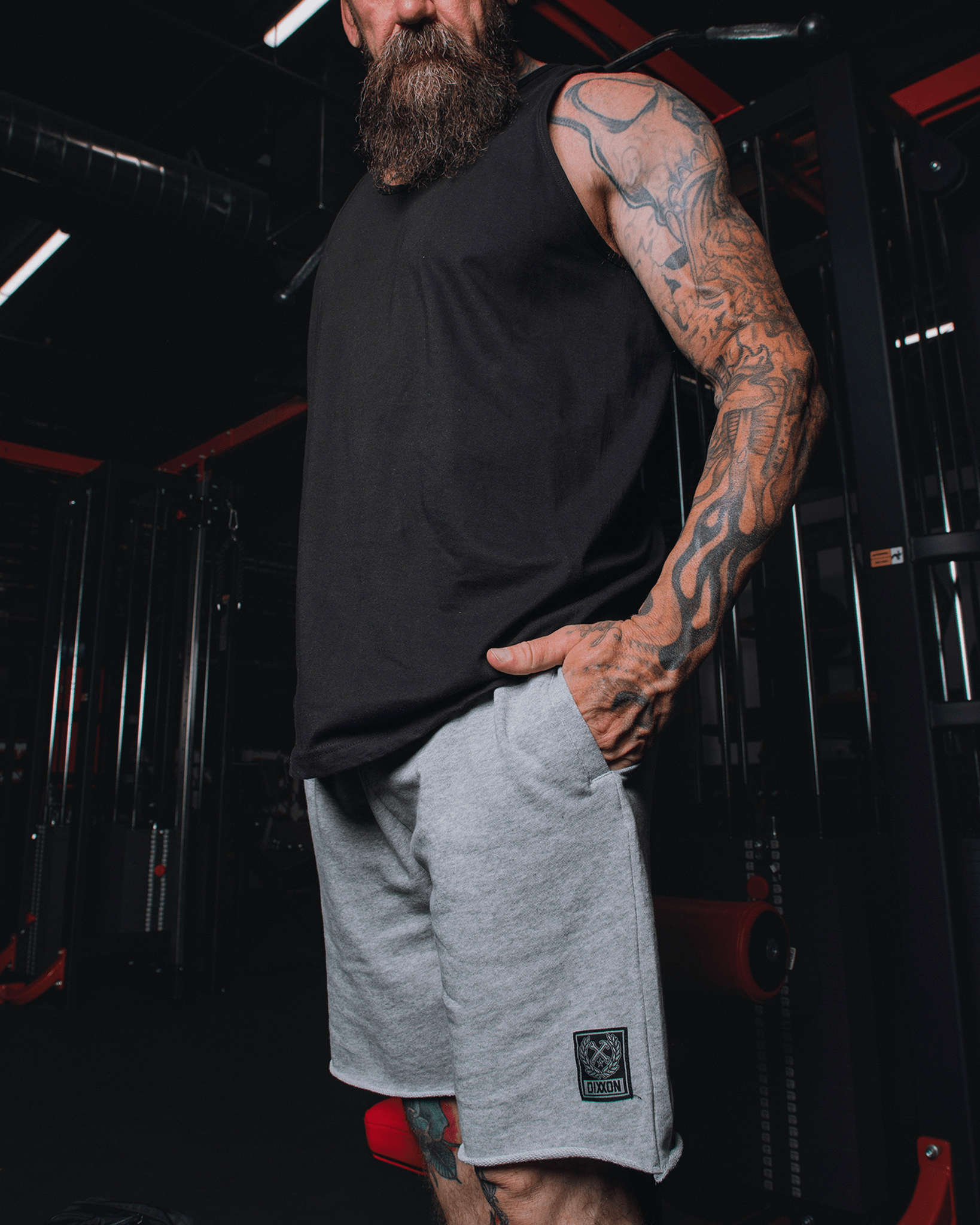 Dixxon Flannels In Biker Shorts Heather Gray Terry Cut Off Shorts