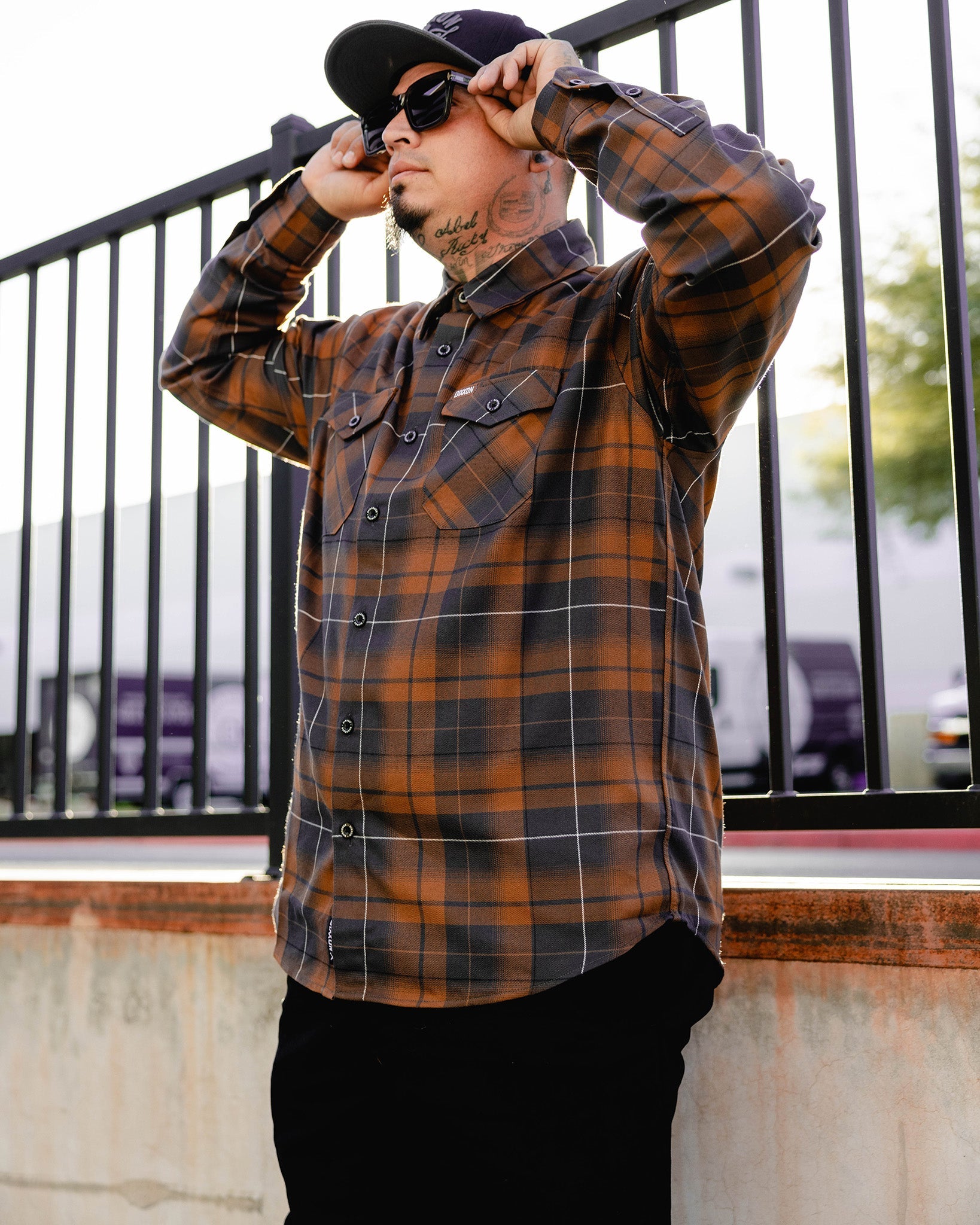 Cromoncent Men's Plaid Flannel Shirt - Brown Casual Button Down, XX-Large